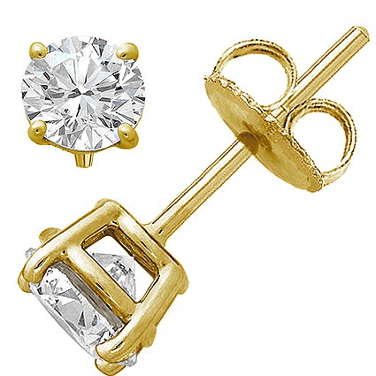Original Empire 0,50 ct Diamantohrringe in Gelbgold