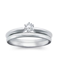 Original Empire 0,30 ct Natural Diamantring in Weissgold