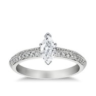 The Queen Diamond - 0,40 ct Natural Zentraldiamant + 0,64 ct Seitensteine Diamantring in Weissgold
