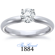 The Great 1884 - 0,70 ct Natural Diamantring in Weissgold