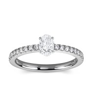 The Queen Diamond - 0,70 ct Natural Zentraldiamant + 0,36 ct Seitensteine Diamantring in Weissgold
