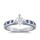 The Queen Diamond - 0,20 ct Zentraldiamant + 0,20 ct Seitensteine / 0,20 ct Saphir Diamantring in Weissgold