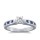 The Queen Diamond - 0,20 ct Zentraldiamant + 0,20 ct Seitensteine / 0,20 ct Saphir Diamantring in Weissgold