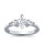 The Queen Diamond - 0,50 ct Zentraldiamant + 0,30 ct Seitensteine Diamantring in Weissgold