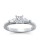 The Queen Diamond - 0,50 ct Zentraldiamant + 0,30 ct Seitensteine Diamantring in Weissgold