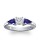 The Queen Diamond - 0,50 ct Zentraldiamant + 0,30 ct Seitensteine Saphir Diamantring in Weissgold