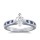 The Queen Diamond - 0,40 ct Zentraldiamant + 0,20 ct Seitensteine / 0,20 ct Saphir Diamantring in Weissgold