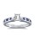 The Queen Diamond - 0,40 ct Zentraldiamant + 0,20 ct Seitensteine / 0,20 ct Saphir Diamantring in Weissgold
