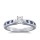 The Queen Diamond - 0,40 ct Zentraldiamant + 0,20 ct Seitensteine / 0,20 ct Saphir Diamantring in Weissgold