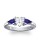 The Queen Diamond - 1,00 ct Zentraldiamant + 0,30 ct Seitensteine Saphir Diamantring in Weissgold