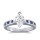 The Queen Diamond - 1,00 ct Zentraldiamant + 0,20 ct Seitensteine / 0,20 ct Saphir Diamantring in Weissgold
