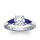 The Queen Diamond - 1,50 ct Zentraldiamant + 0,30 ct Seitensteine Saphir Diamantring in Weissgold