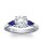 The Queen Diamond - 2,00 ct Zentraldiamant + 0,30 ct Seitensteine Saphir Diamantring in Weissgold