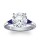 The Queen Diamond - 4,00 ct Zentraldiamant + 0,30 ct Seitensteine Saphir Diamantring in Weissgold