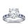The Queen Diamond - 4,00 ct Zentraldiamant + 0,20 ct Seitensteine / 0,20 ct Saphir Diamantring in Weissgold