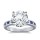 The Queen Diamond - 5,00 ct Zentraldiamant + 0,20 ct Seitensteine / 0,20 ct Saphir Diamantring in Weissgold