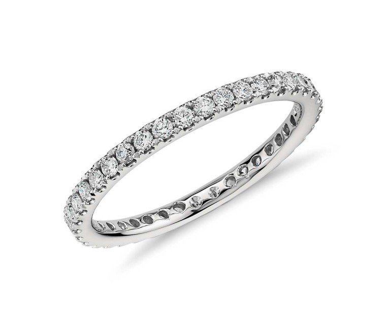 Original Empire 0,50 ct Diamantbandring in Weissgold + Diamantbandring 3,50 mm x 1,60 mm