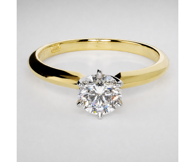 Original Empire 0,50 ct Natural Diamantring in Gelbgold - sofort verfügbar