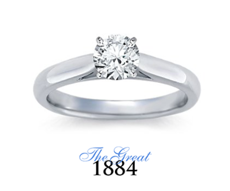 The Great 1884 - 0,70 ct Diamantring in Weissgold