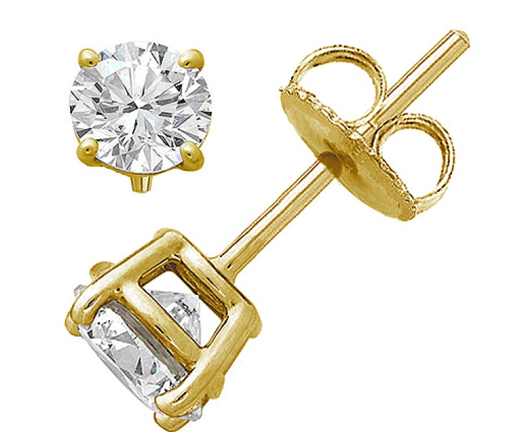 Original Empire 0,50 ct Diamantohrringe in Gelbgold