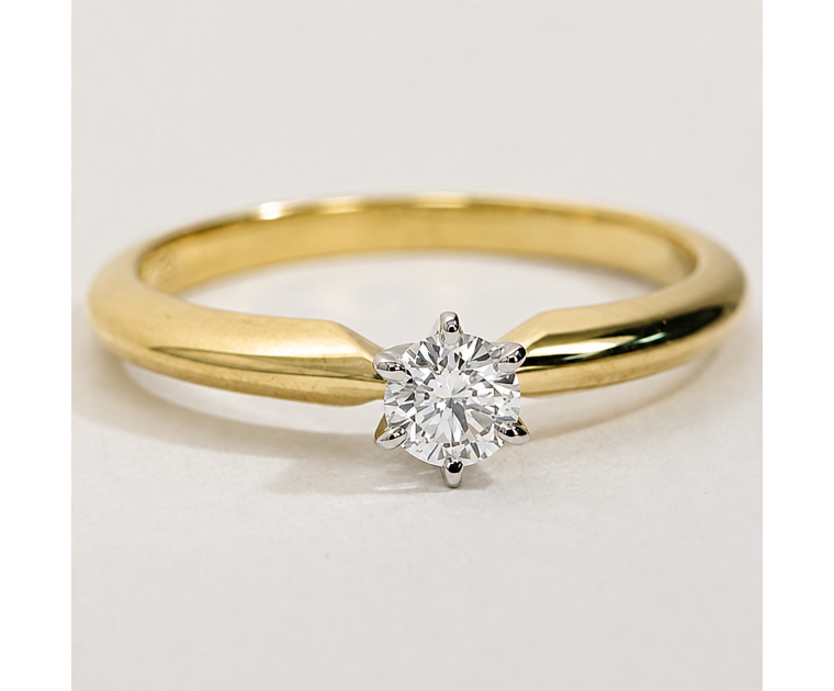 Original Empire 0,20 ct Lab-Grown Diamantring in Gelbgold - sofort verfügbar