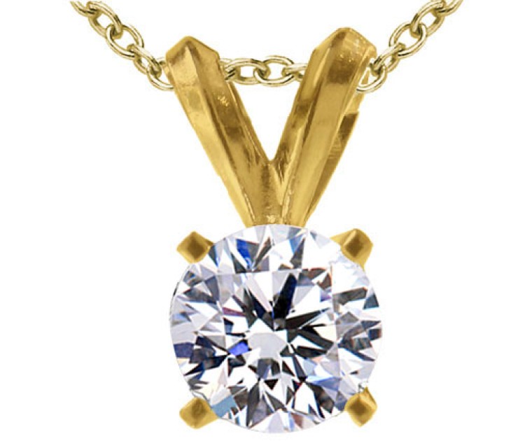 Original Empire 0,20 ct Diamant Anhänger in Gelbgold